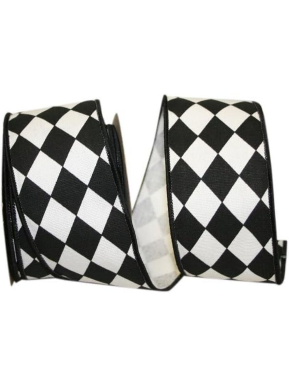 Classic Black & White Wired Edge Ribbon - 2.5 Inch x 10 Yards for Crafting
